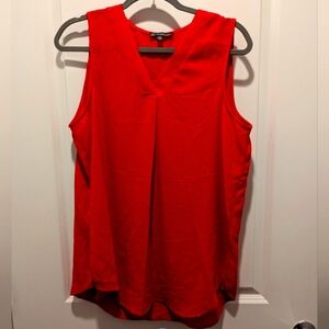 Adrianna Papell Coral Red Sleeveless Blouse Size M